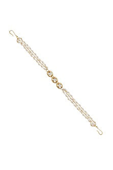 Gold Finish Kundan Polki Layered Head Piece