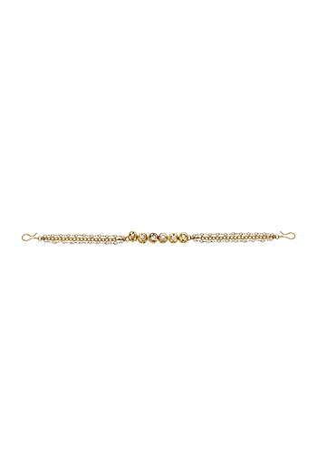 Gold Finish Kundan Polki Layered Head Piece