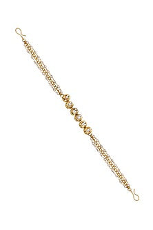 Gold Finish Kundan Polki Layered Head Piece