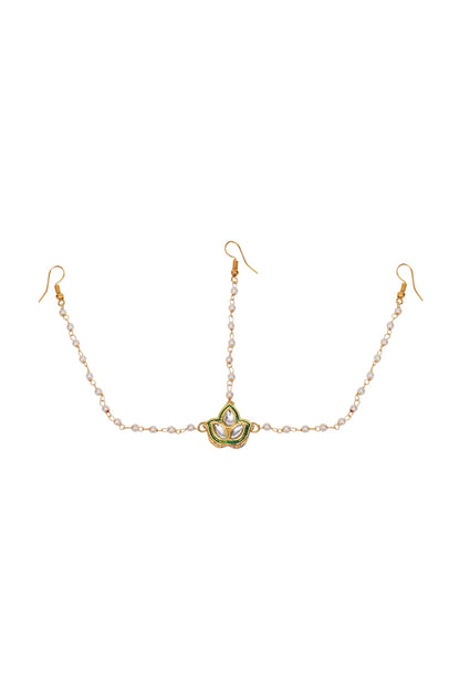 Gold Finish Kundan Meenakari Matha Patti