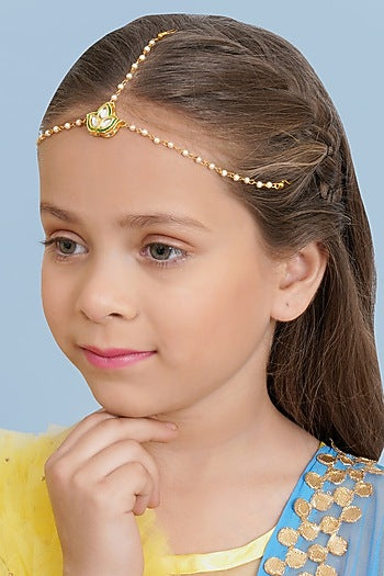 Gold Finish Kundan Meenakari Matha Patti