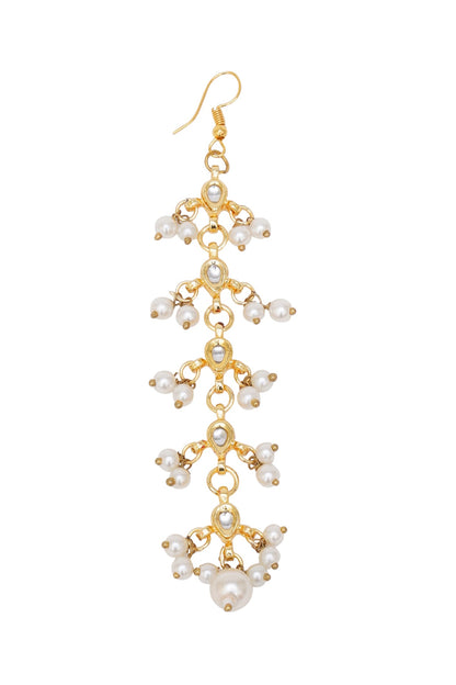 Gold Finish Kundan Polki Maang Tikka