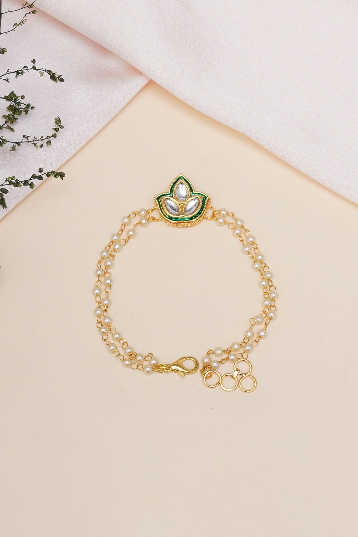 Gold Finish Meenakari Bracelet