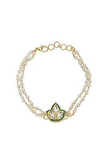 Gold Finish Meenakari Bracelet