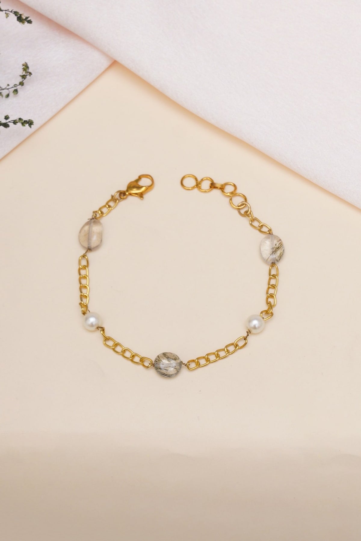 Gold Finish Stone Bracelet