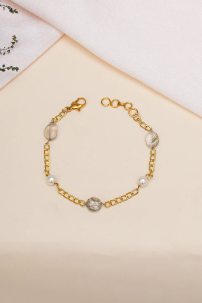 Gold Finish Stone Bracelet
