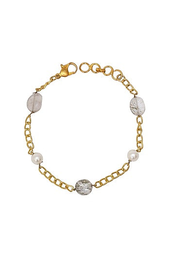 Gold Finish Stone Bracelet