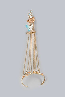 Gold Finish Kundan Polki Hathphool
