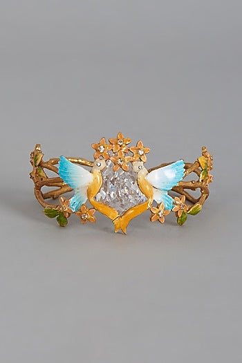 Gold Finish Meenakari Bracelet