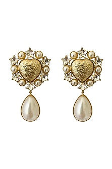 Gold Plated Earrings With Pearl