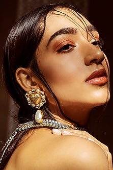 Gold Plated Earrings With Pearl