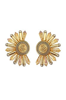 Gold Plated Swarovski Pearl Earrings