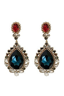 Gold Plated Brass Swarovski Pearl Dangler Earrings