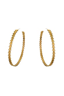 Gold Plated Hoop Earrings In Brass