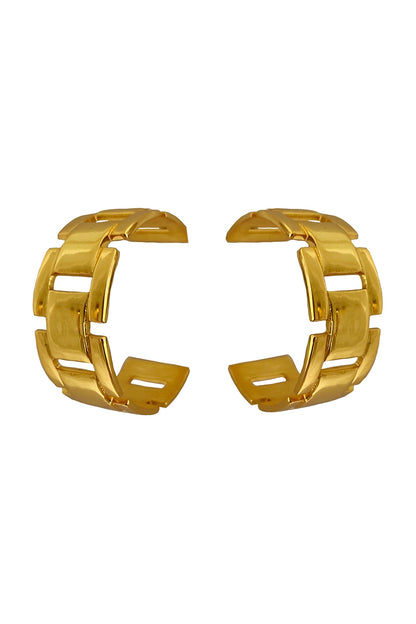 Gold Plated Brass Hoop Earrings