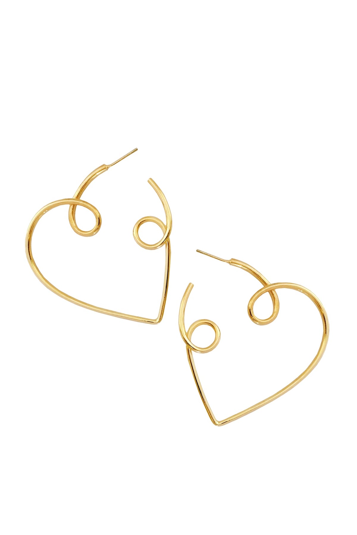 Gold Plated Heart Earrings