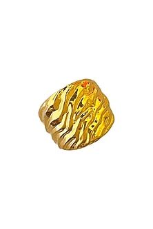 Gold Finish Textured Ring