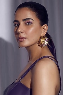 Gold Plated Swarovski Crystals Stud Earrings