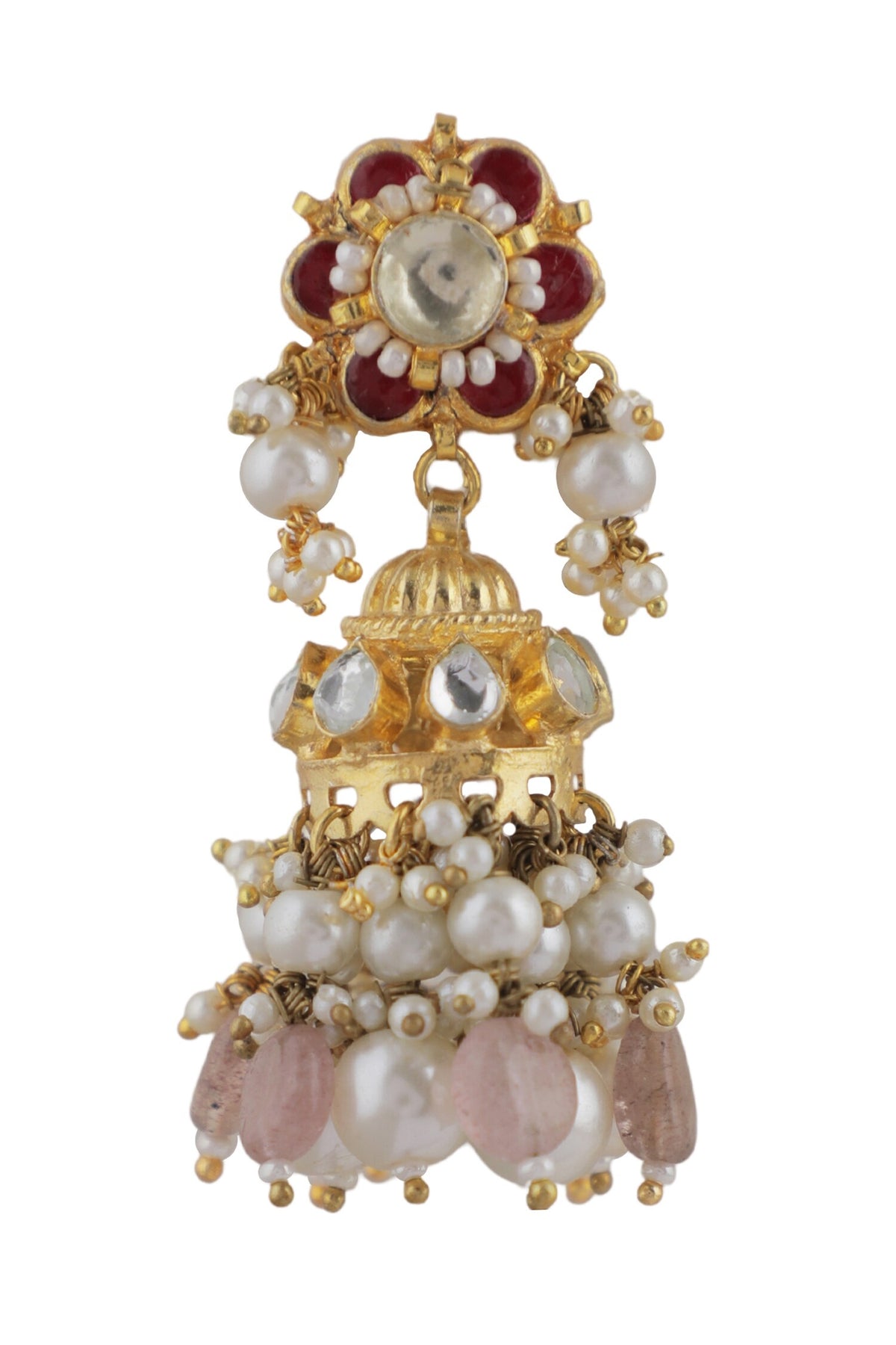Jadtar Stone Embellished Jhumkas 