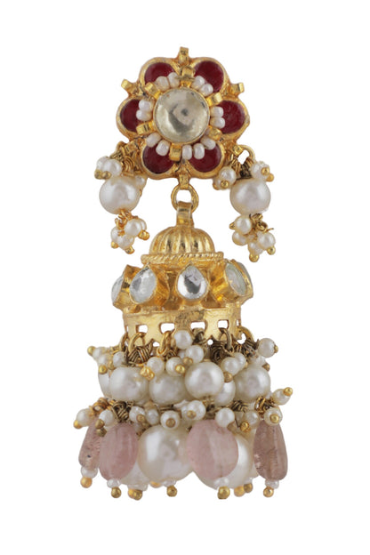 Jadtar Stone Embellished Jhumkas 