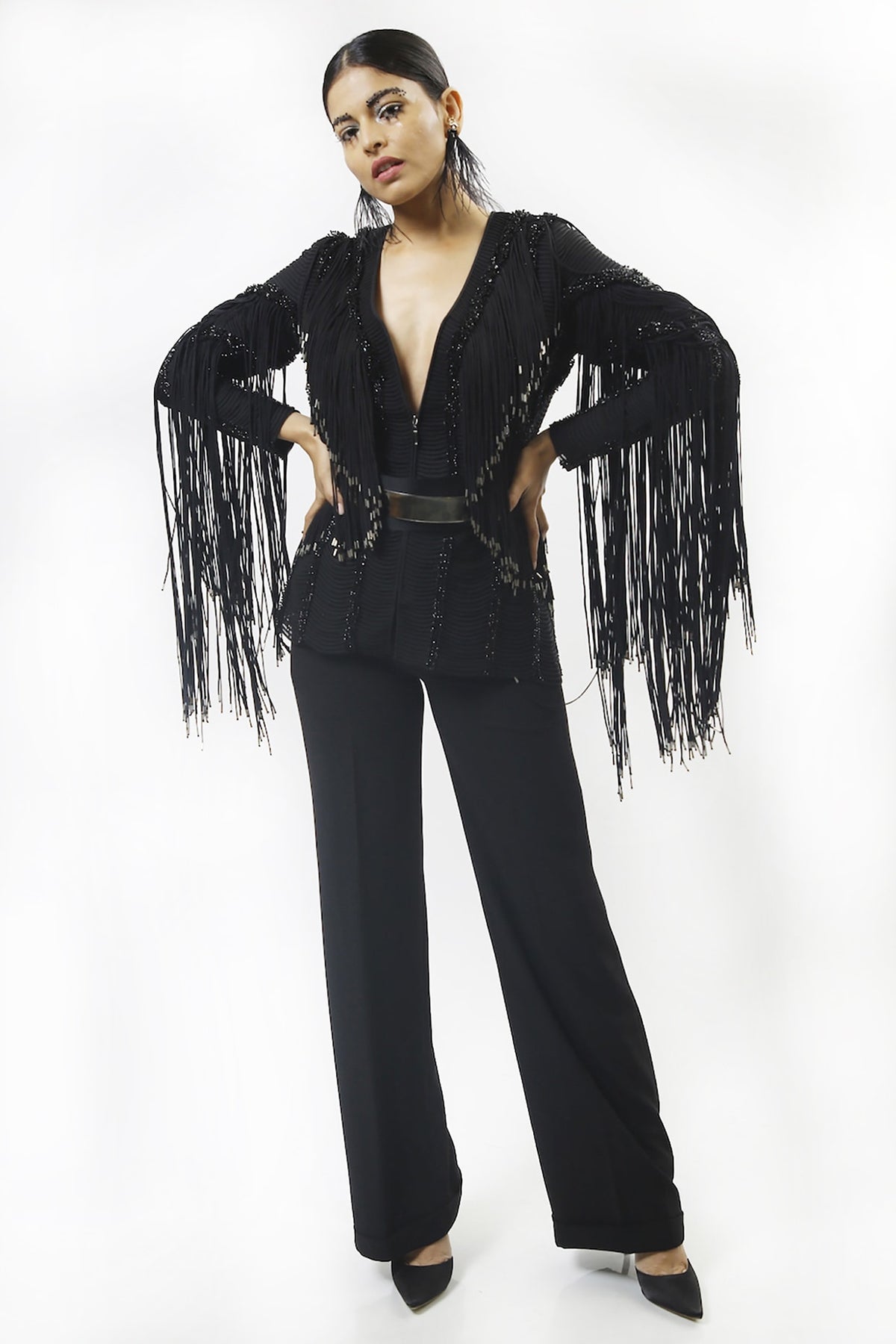 Black Jacket With Fringe