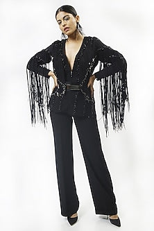 Black Jacket With Fringe