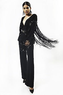 Black Jacket With Fringe