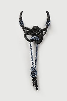 Black Crystal Long Necklace