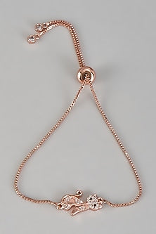 Rose Gold Finish Cubic Zirconia Bracelet (Set of 2)