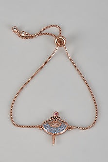 Rose Gold Finish Cubic Zirconia Bracelet (Set of 2)