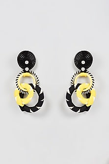 White Finish Honeybee Interlocked Double Hoop Earrings
