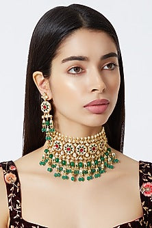 Gold Plated Cubic Zirconia Necklace Set