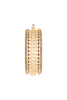 Gold Plated Cubic Zirconia & Kundan Kada Bracelet