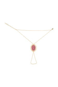 Gold Plated Cubic Zirconia & Beads Hath Phool