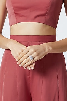 White Finish Cubic Zirconia Ring