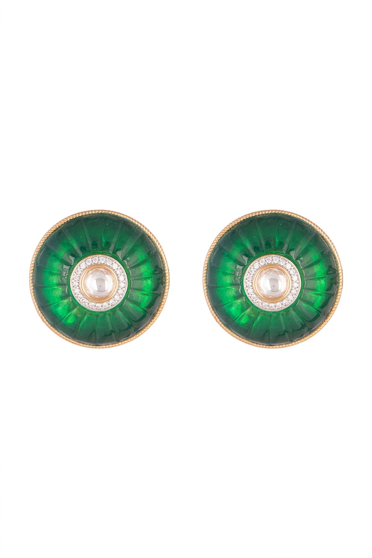 Gold Plated Stone Stud Earrings