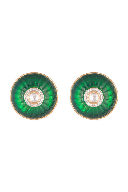 Gold Plated Stone Stud Earrings