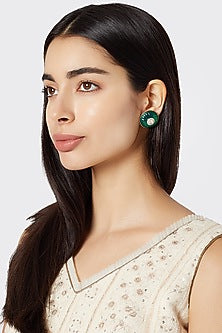 Gold Plated Stone Stud Earrings