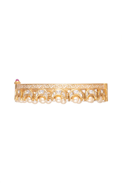 Gold Plated Bangles With Chaand Motifs