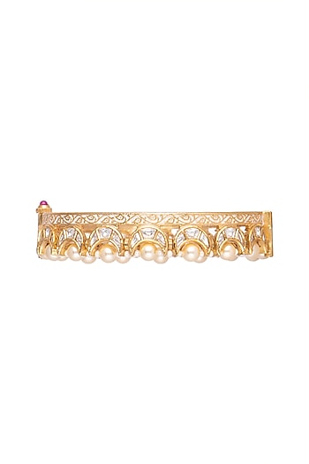 Gold Plated Bangles With Chaand Motifs