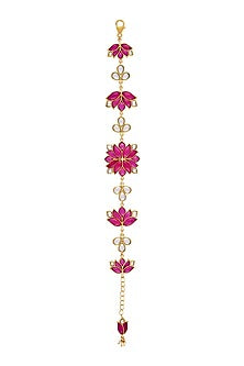 Gold Finish Mogra Bracelet In Sterling Silver