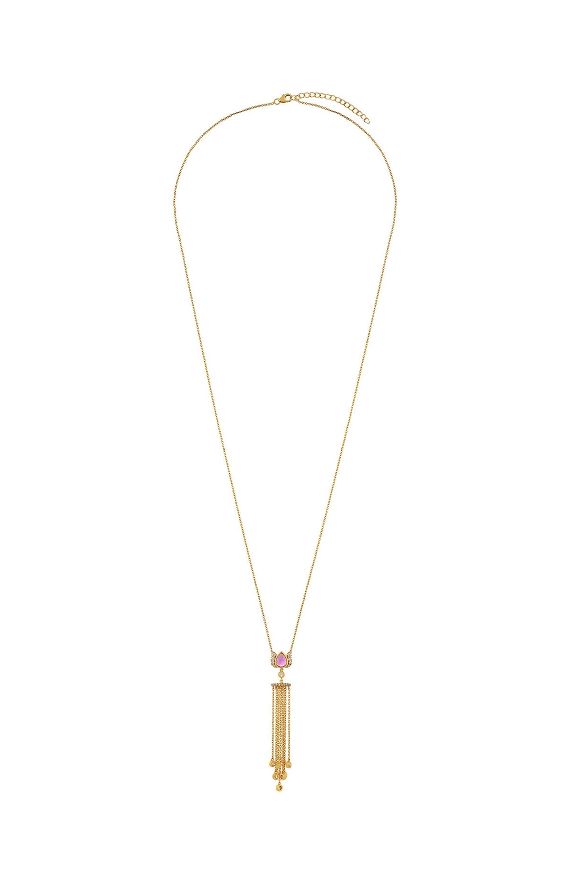 Gold Finish Tulip Garden Diamond Pendant Necklace In Sterling Silver