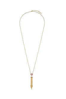 Gold Finish Tulip Garden Diamond Pendant Necklace In Sterling Silver