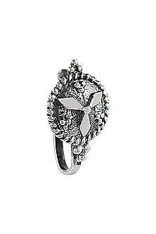 Silver Finish Oxidised Nose Pin In Sterling Silver