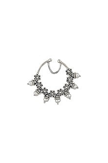 Silver Finish Oxidised Nose Ring In Sterling Silver