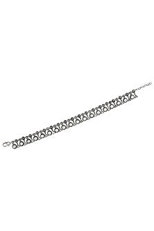 Silver Finish Oxidised Anklet In Sterling Silver