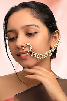Gold Plated Small Pearl Nath