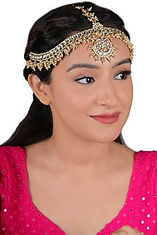 Gold Plated Jadtar Stones Matha Patti