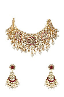 Gold Plated Choker Necklace Set