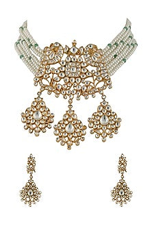 Gold Plated Jadtar Choker Necklace Set